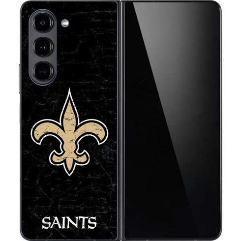 NFL New Orleans Saints Distressed Galaxy Z Fold5 5G Skin