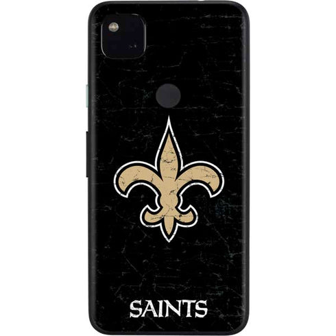 NFL New Orleans Saints Distressed Google Pixel 4a Skin