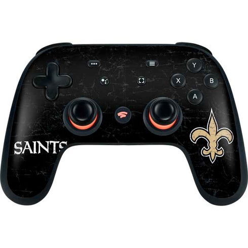 NFL New Orleans Saints Distressed Google Stadia Controller Skin