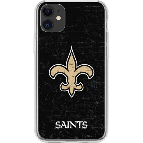NFL New Orleans Saints Distressed iPhone 11 Clear Case