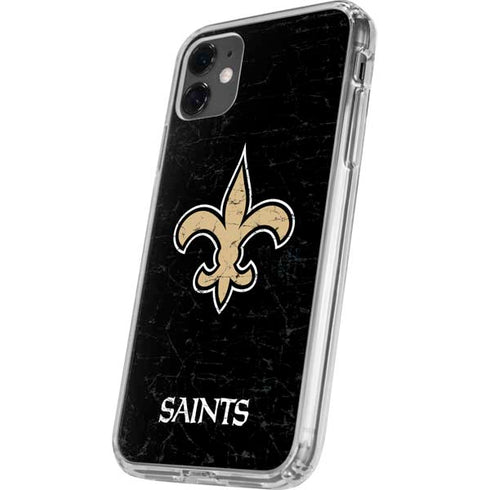 NFL New Orleans Saints Distressed iPhone 11 Clear Case
