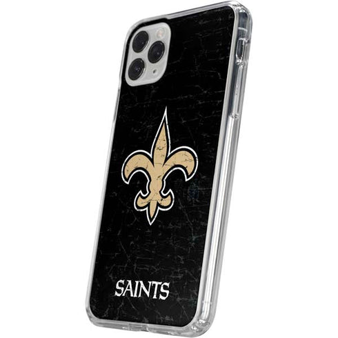 NFL New Orleans Saints Distressed iPhone 11 Pro Clear Case