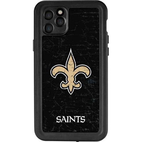 NFL New Orleans Saints Distressed iPhone 11 Pro Max Waterproof Case