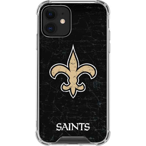 NFL New Orleans Saints Distressed iPhone 12 Clear Case