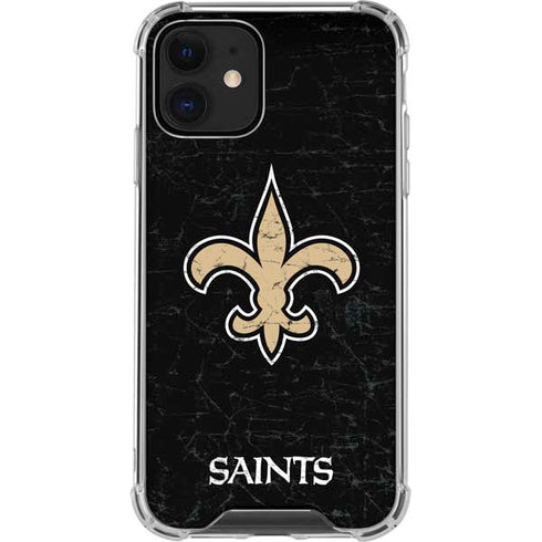 NFL New Orleans Saints Distressed iPhone 12 Mini Clear Case