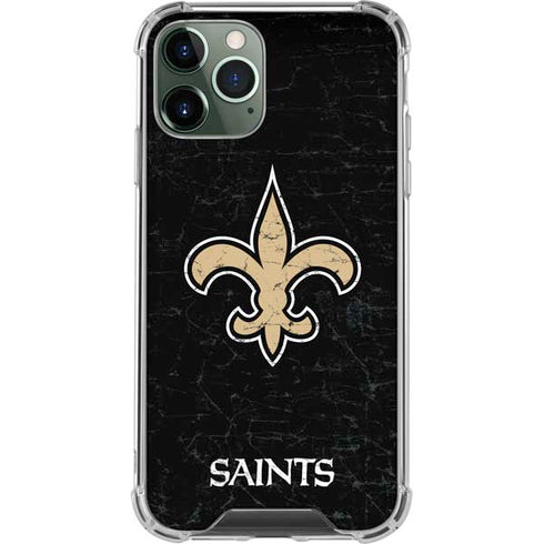 NFL New Orleans Saints Distressed iPhone 12 Pro Clear Case