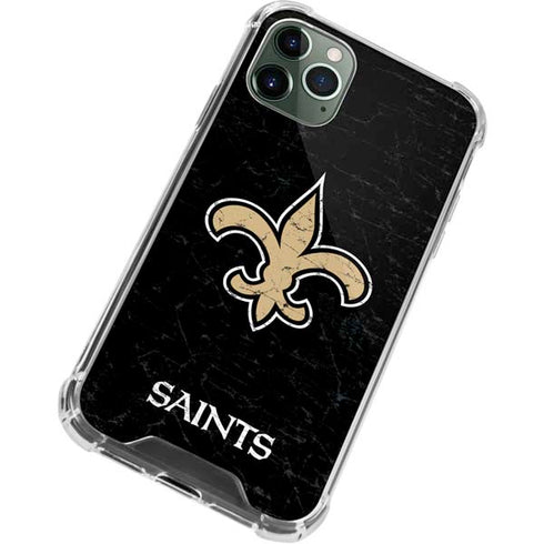 NFL New Orleans Saints Distressed iPhone 12 Pro Clear Case