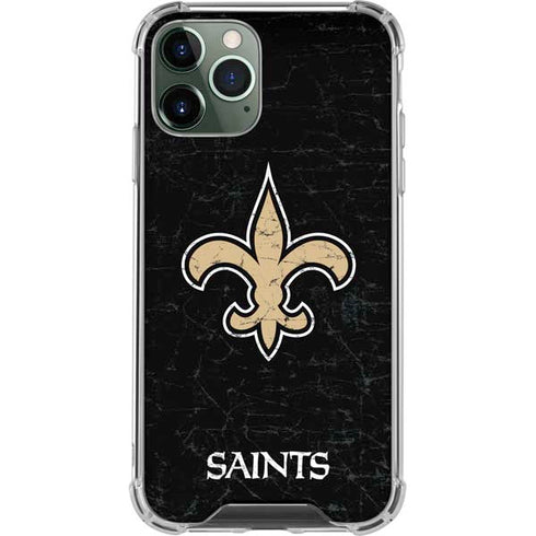 NFL New Orleans Saints Distressed iPhone 12 Pro Max Clear Case