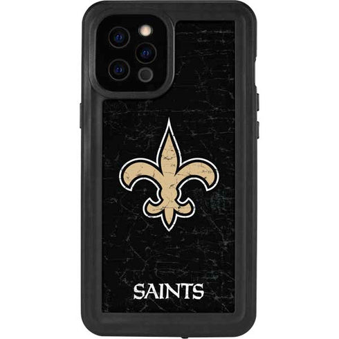 NFL New Orleans Saints Distressed iPhone 12 Pro Max Waterproof Case