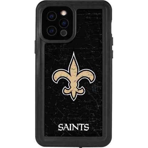 NFL New Orleans Saints Distressed iPhone 12 Pro Waterproof Case
