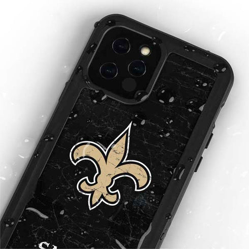 NFL New Orleans Saints Distressed iPhone 12 Pro Waterproof Case