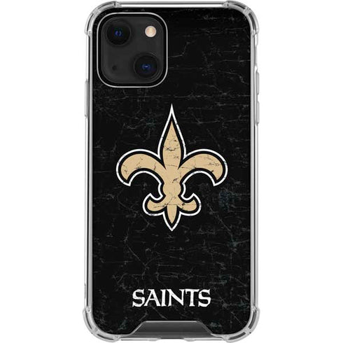 NFL New Orleans Saints Distressed iPhone 14 Clear Case