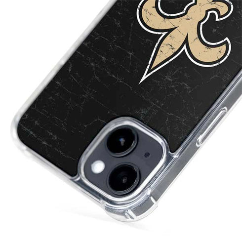 NFL New Orleans Saints Distressed iPhone 15 Plus MagSafe Case
