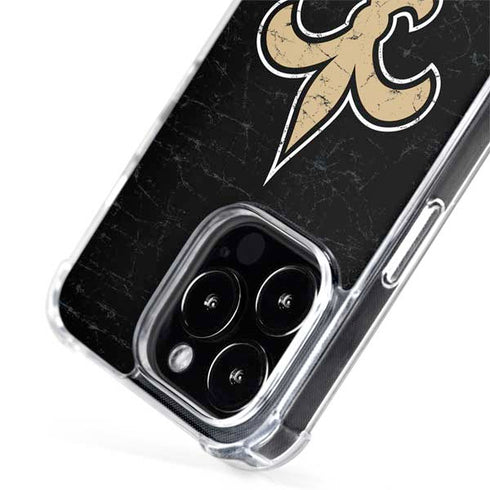 NFL New Orleans Saints Distressed iPhone 15 Pro MagSafe Case