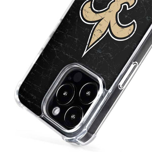 NFL New Orleans Saints Distressed iPhone 15 Pro Max MagSafe Case