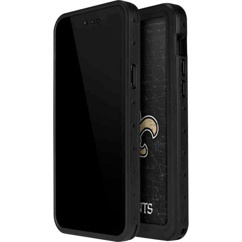 NFL New Orleans Saints Distressed iPhone 14 Pro Max Waterproof Case