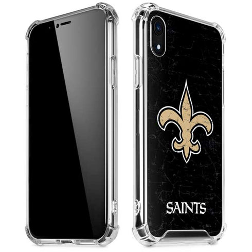 NFL New Orleans Saints Distressed iPhone XR Clear Case