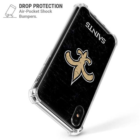 NFL New Orleans Saints Distressed iPhone XS Max Clear Case