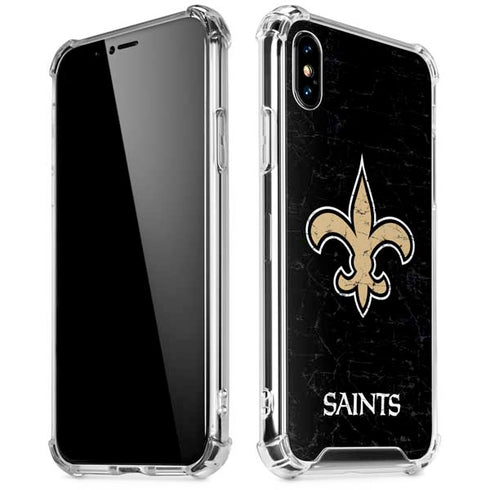 NFL New Orleans Saints Distressed iPhone XS Max Clear Case