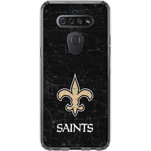 NFL New Orleans Saints Distressed LG K51/Q51 Clear Case