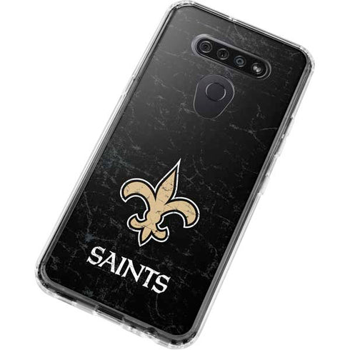 NFL New Orleans Saints Distressed LG K51/Q51 Clear Case