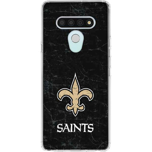 NFL New Orleans Saints Distressed LG Stylo 6 Clear Case