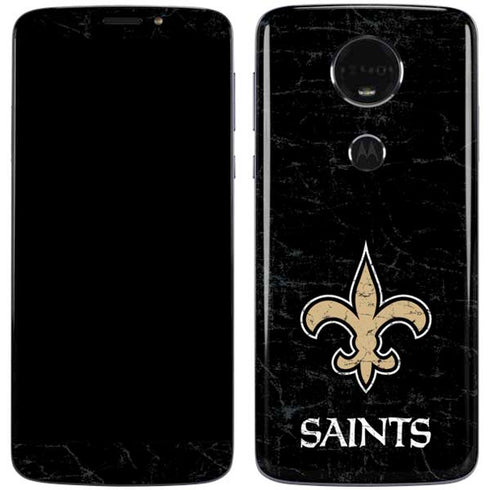 NFL New Orleans Saints Distressed Moto E5 Plus Skin