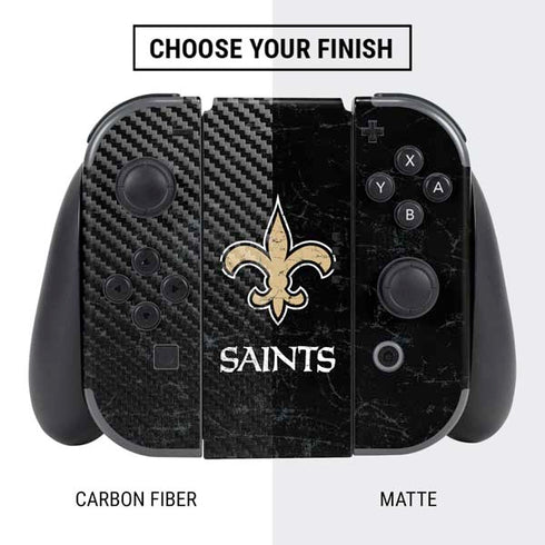 NFL New Orleans Saints Distressed Nintendo Switch Bundle Skin