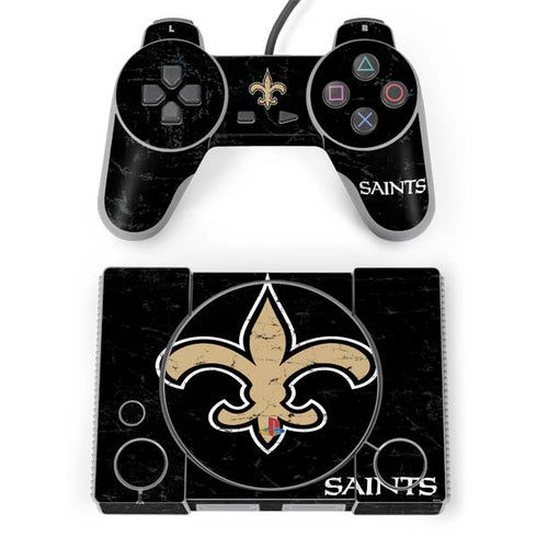 NFL New Orleans Saints Distressed PlayStation Classic Bundle Skin