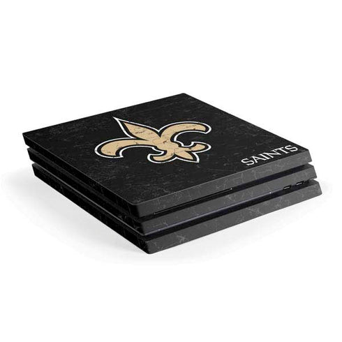 NFL New Orleans Saints Distressed PS4 Pro Console Skin