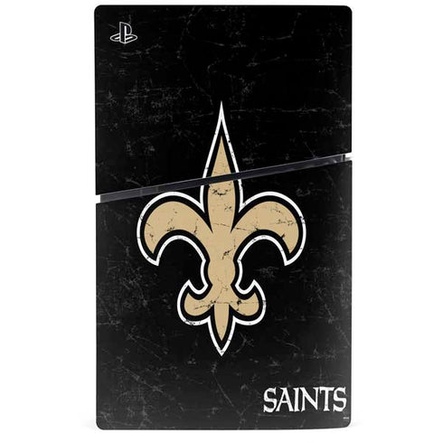 NFL New Orleans Saints Distressed PS5 Slim Disk Bundle Skin