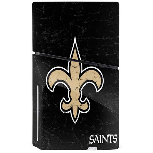 NFL New Orleans Saints Distressed PS5 Slim Disk Bundle Skin