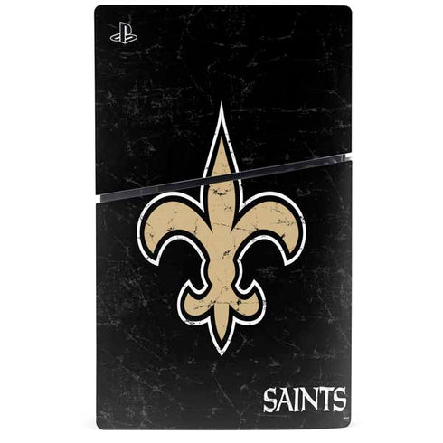 NFL New Orleans Saints Distressed PS5 Slim Digital Edition Console Skin