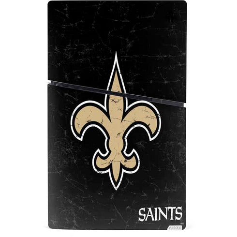 NFL New Orleans Saints Distressed PS5 Slim Digital Edition Console Skin