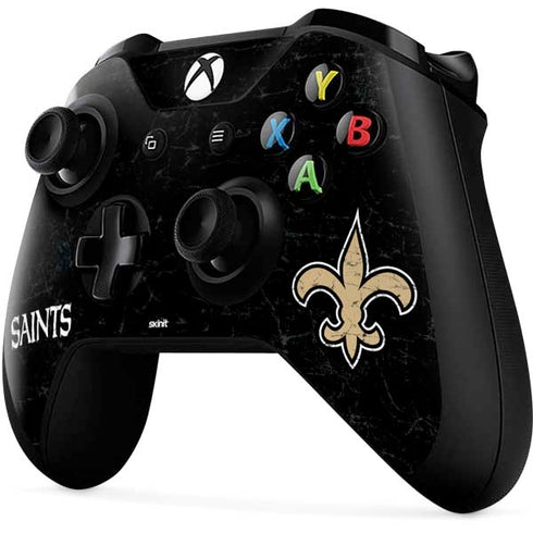 NFL New Orleans Saints Distressed Xbox One X Controller Skin