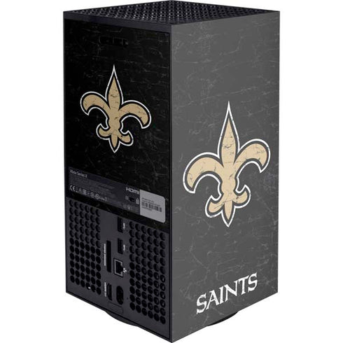NFL New Orleans Saints Distressed Xbox Series X Console Skin