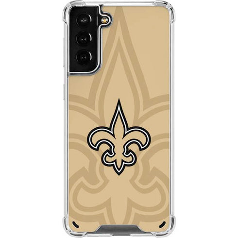 NFL New Orleans Saints Double Vision Galaxy S21 Plus 5G Clear Case