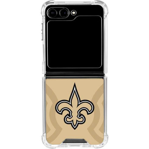 NFL New Orleans Saints Double Vision Galaxy Z Flip5 5G Clear Case