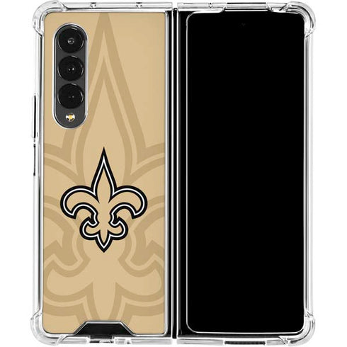 NFL New Orleans Saints Double Vision Galaxy Z Fold4 5G Clear Case