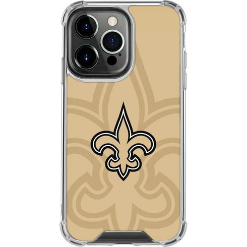 NFL New Orleans Saints Double Vision iPhone 15 Pro Clear Case