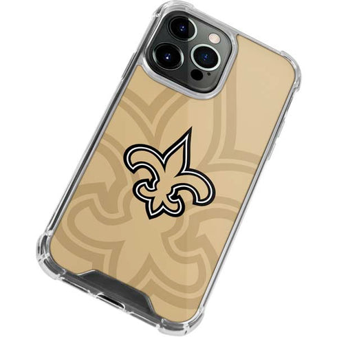 NFL New Orleans Saints Double Vision iPhone 14 Pro Clear Case