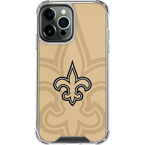 NFL New Orleans Saints Double Vision iPhone 14 Pro Max Clear Case