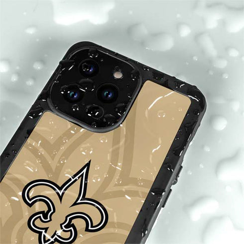 NFL New Orleans Saints Double Vision iPhone 14 Pro Max Waterproof Case