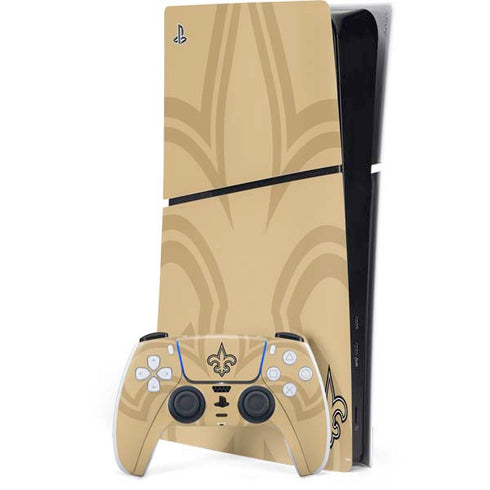 NFL New Orleans Saints Double Vision PS5 Slim Digital Edition Bundle Skin