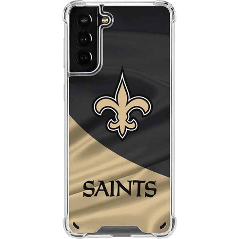 NFL New Orleans Saints Galaxy S21 Plus 5G Clear Case