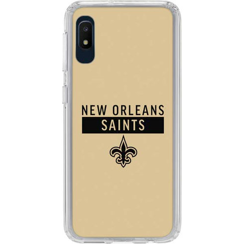 NFL New Orleans Saints Gold Performance Series Galaxy A10e Clear Case
