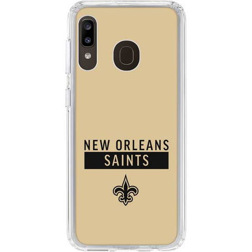 NFL New Orleans Saints Gold Performance Series Galaxy A20 Clear Case