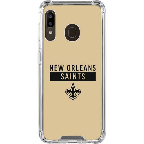 NFL New Orleans Saints Gold Performance Series Galaxy A30 Clear Case