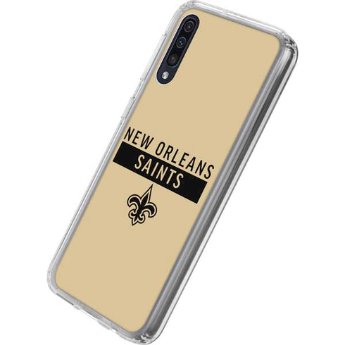 NFL New Orleans Saints Gold Performance Series Galaxy A50 Clear Case
