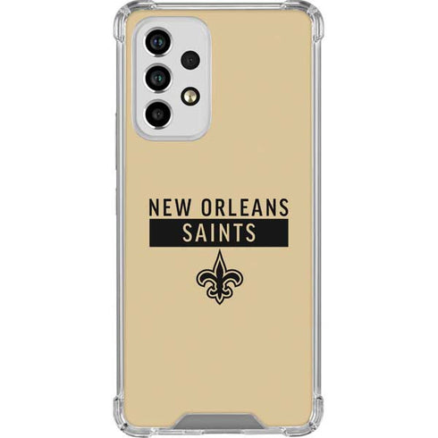 NFL New Orleans Saints Gold Performance Series Galaxy A53 5G Clear Case
